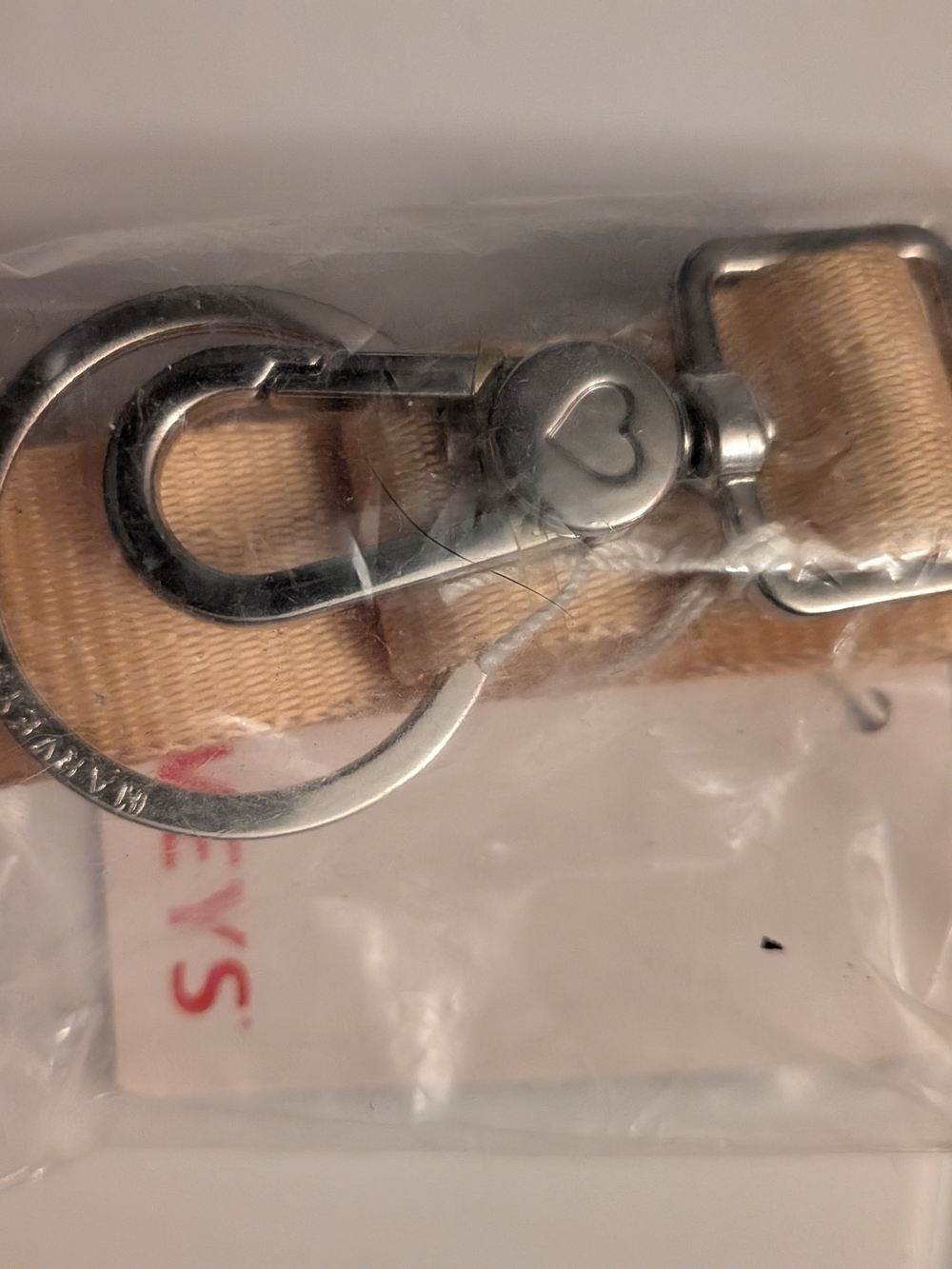 Harveys Sunshine Click And Go Keychain with silver heart hardware